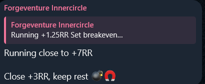 Running +1.25RR set breakeven · close +3RR