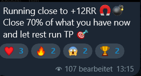 Running close to +12RR · close 70%